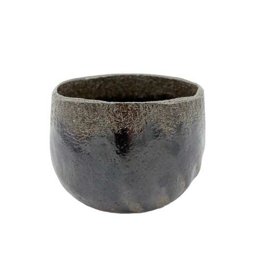 Vintage Chawan Raku Schwarz rau